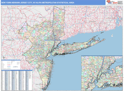 New York-Newark-Jersey City Metro Area Digital Map Color Cast Style